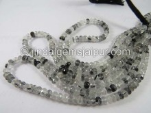 Black Rutile Far Faceted Roundelle Shape Beads